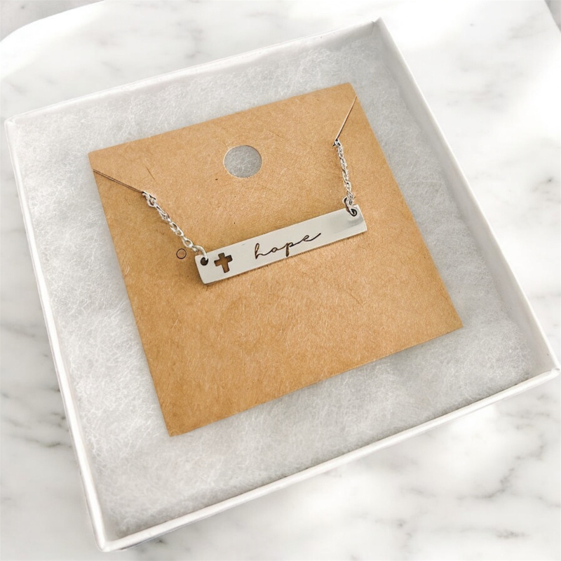 Hope Cross Cutout Necklace