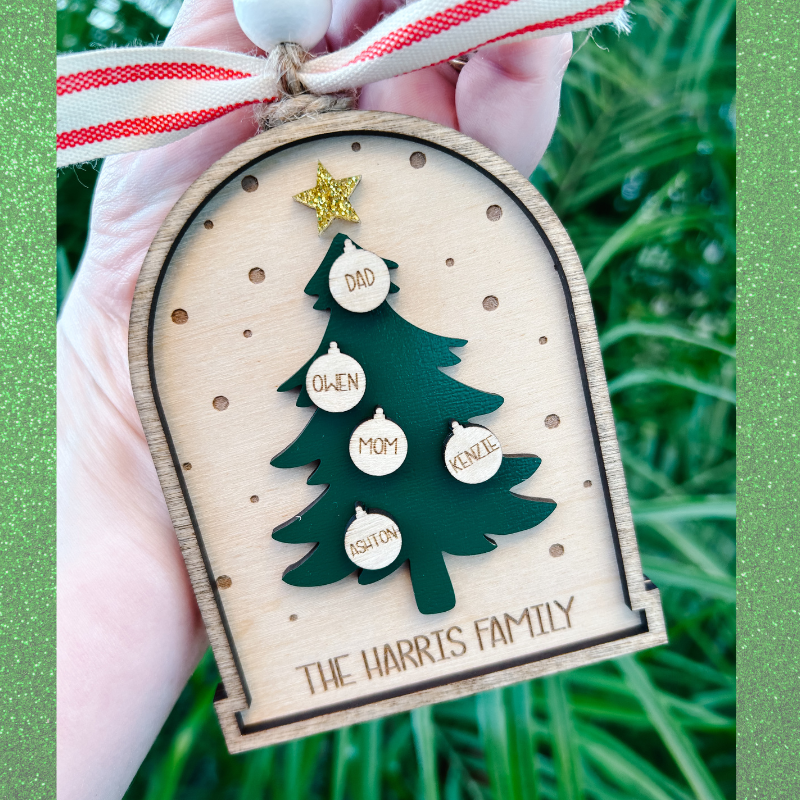 Holiday Bell Family Name Ornament