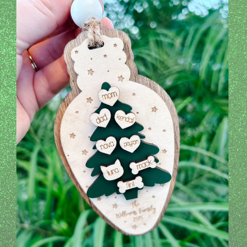 Holiday Bulb Family Ornament