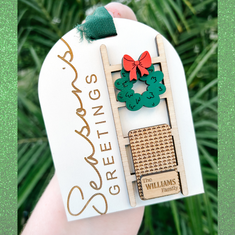 Season's Greetings Family Name Ornament