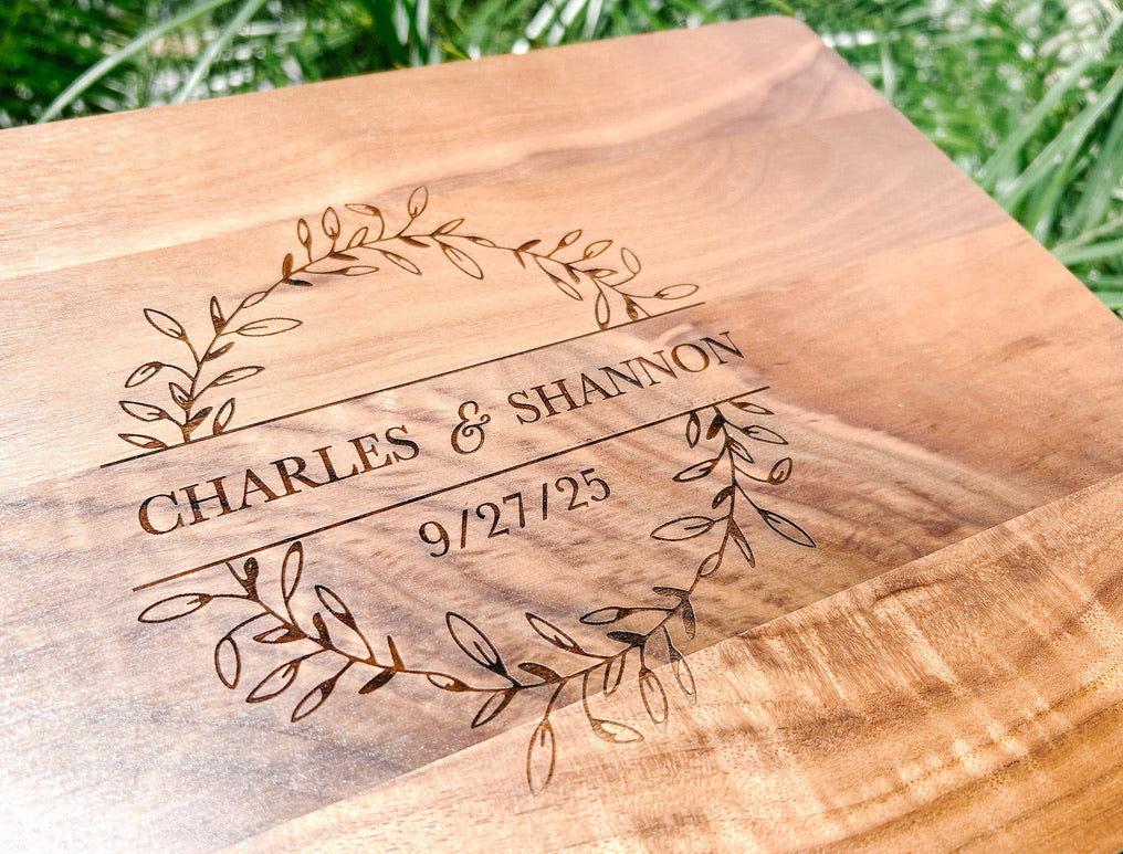 Engraved Name and Date Cutting Board