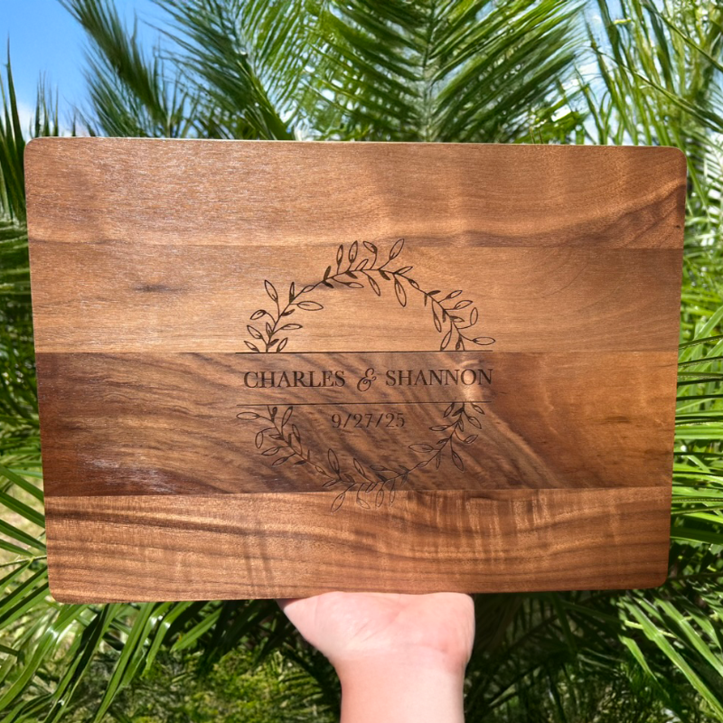 Engraved Name and Date Cutting Board