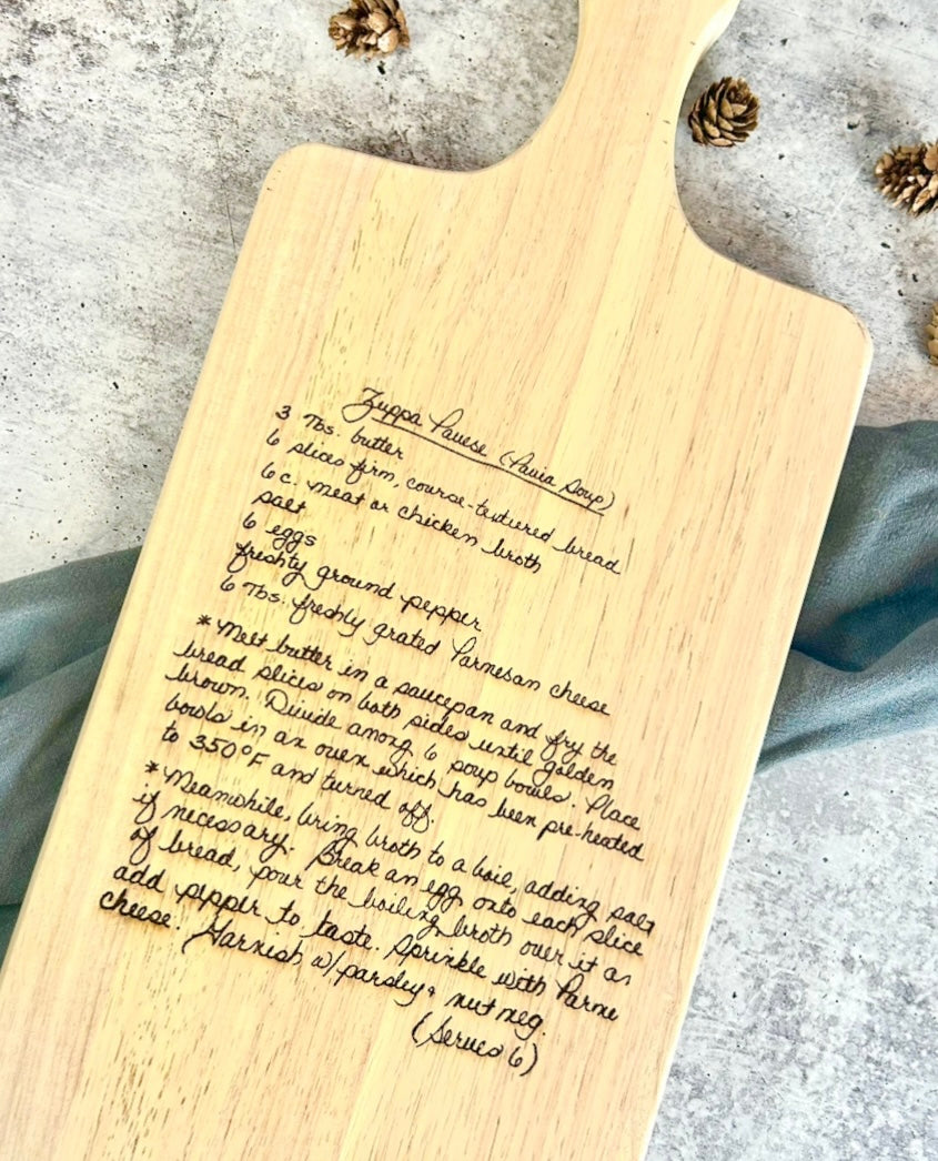 Handwritten Recipe Board