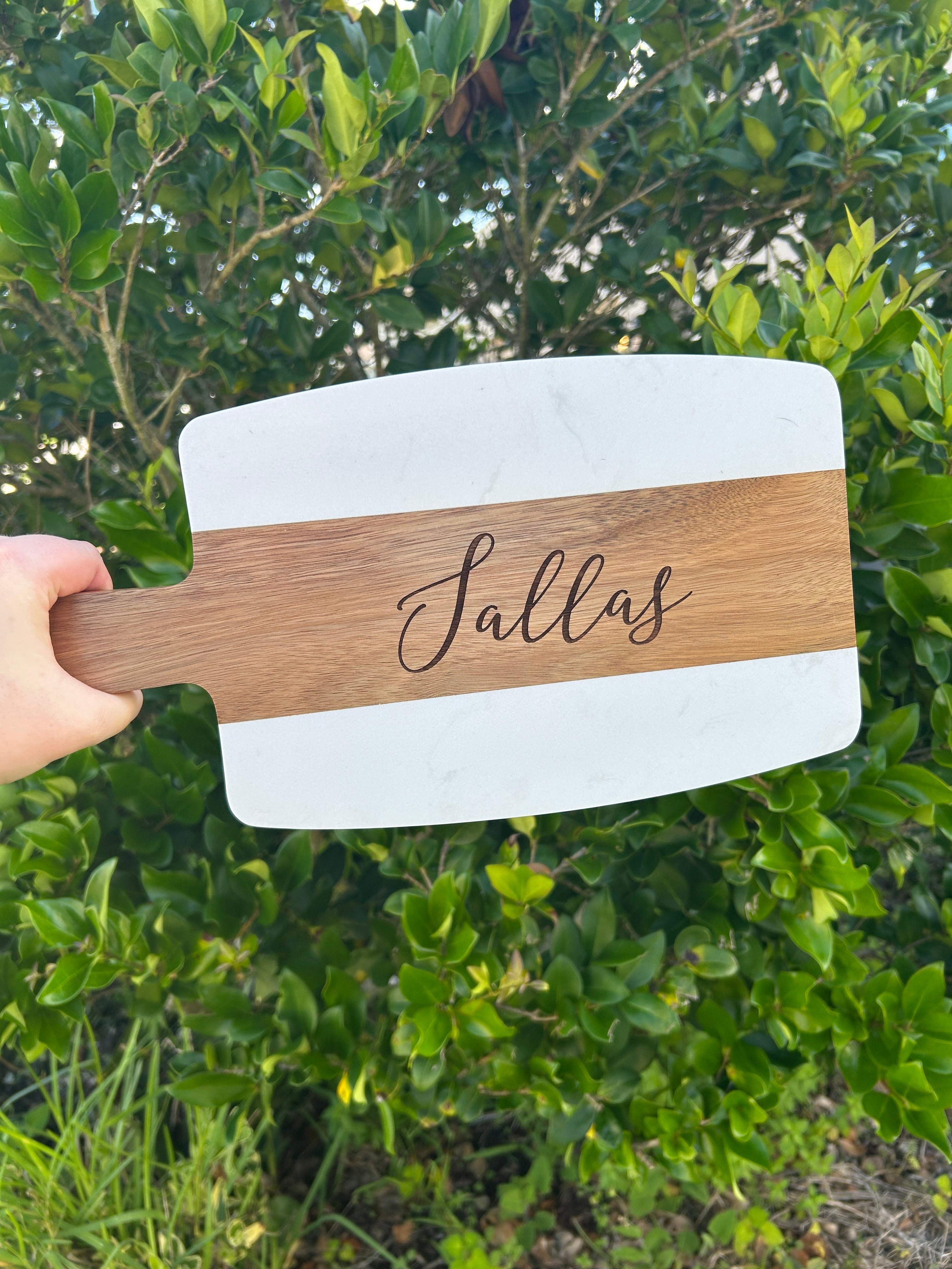 Custom Marble and Acacia Board