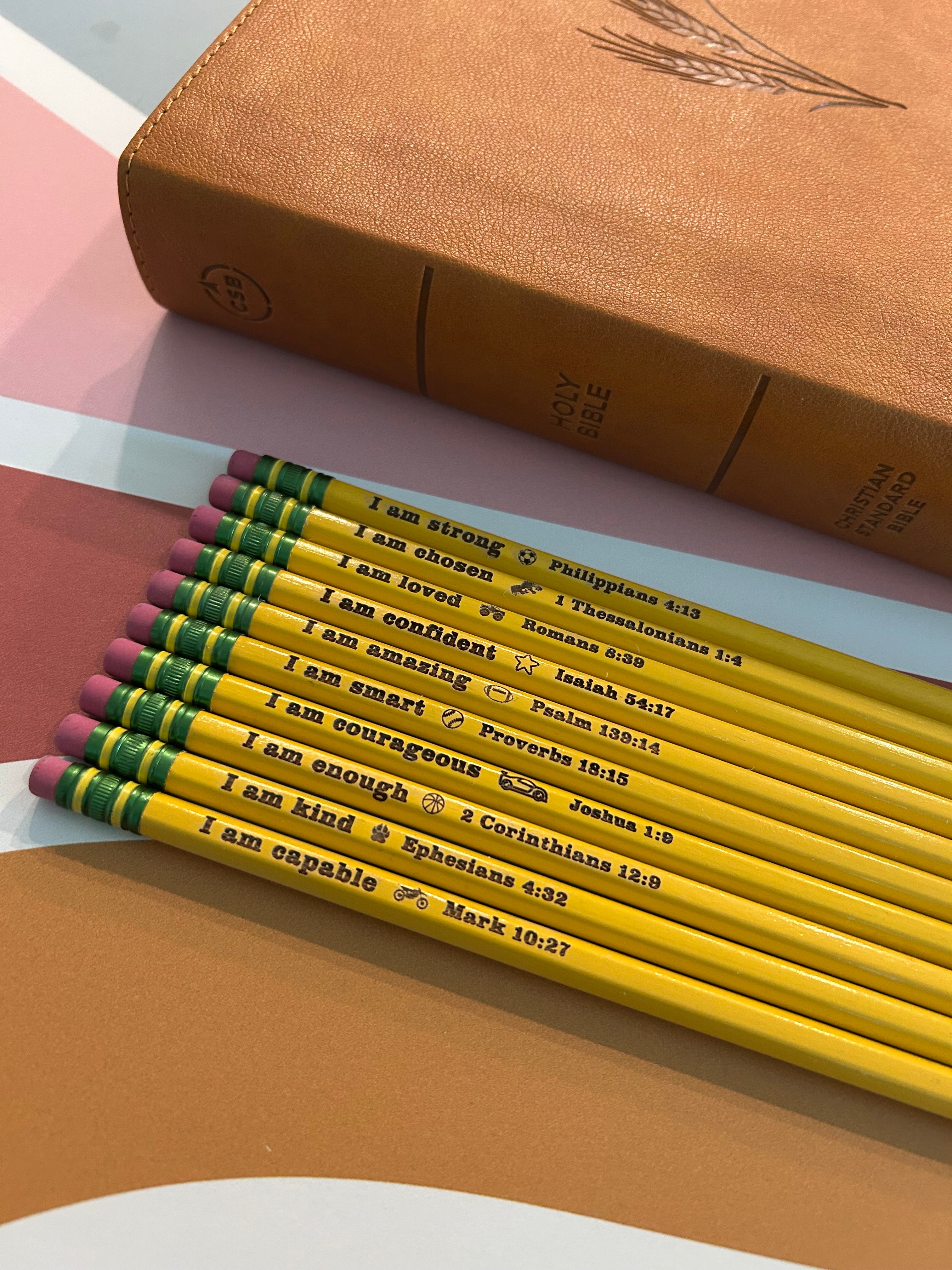 Positive Affirmation Bible Verse Pencils