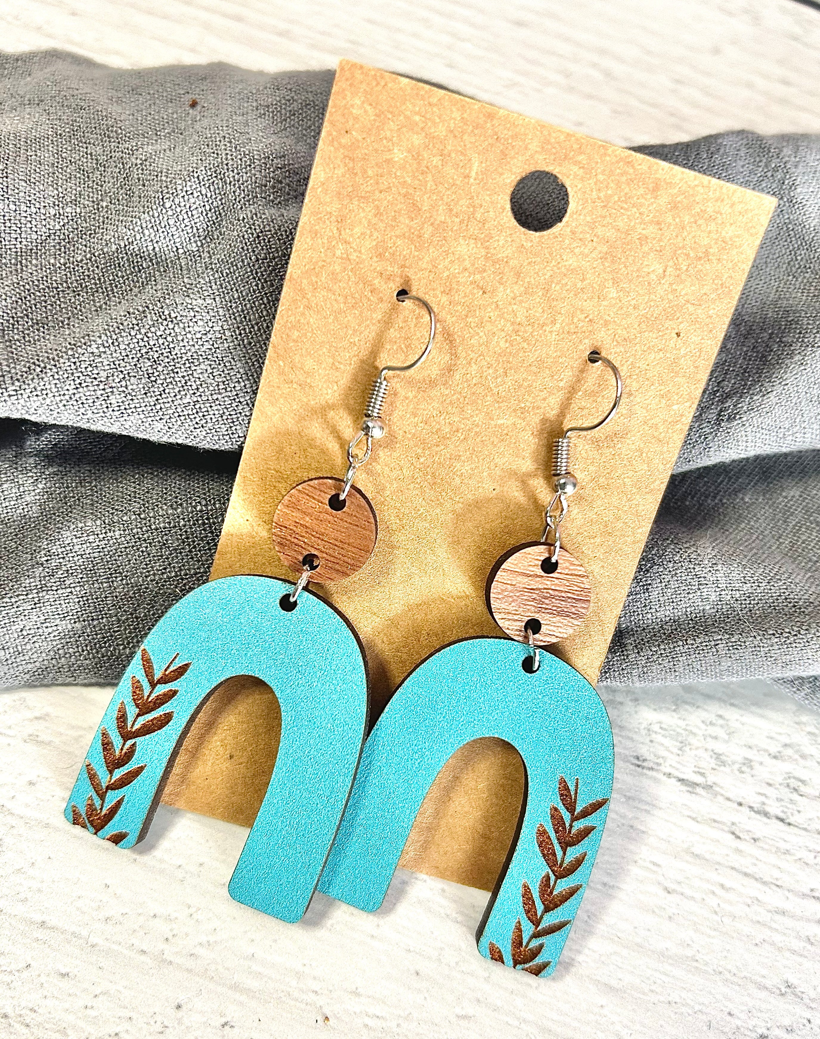 Blue Arch Earrings