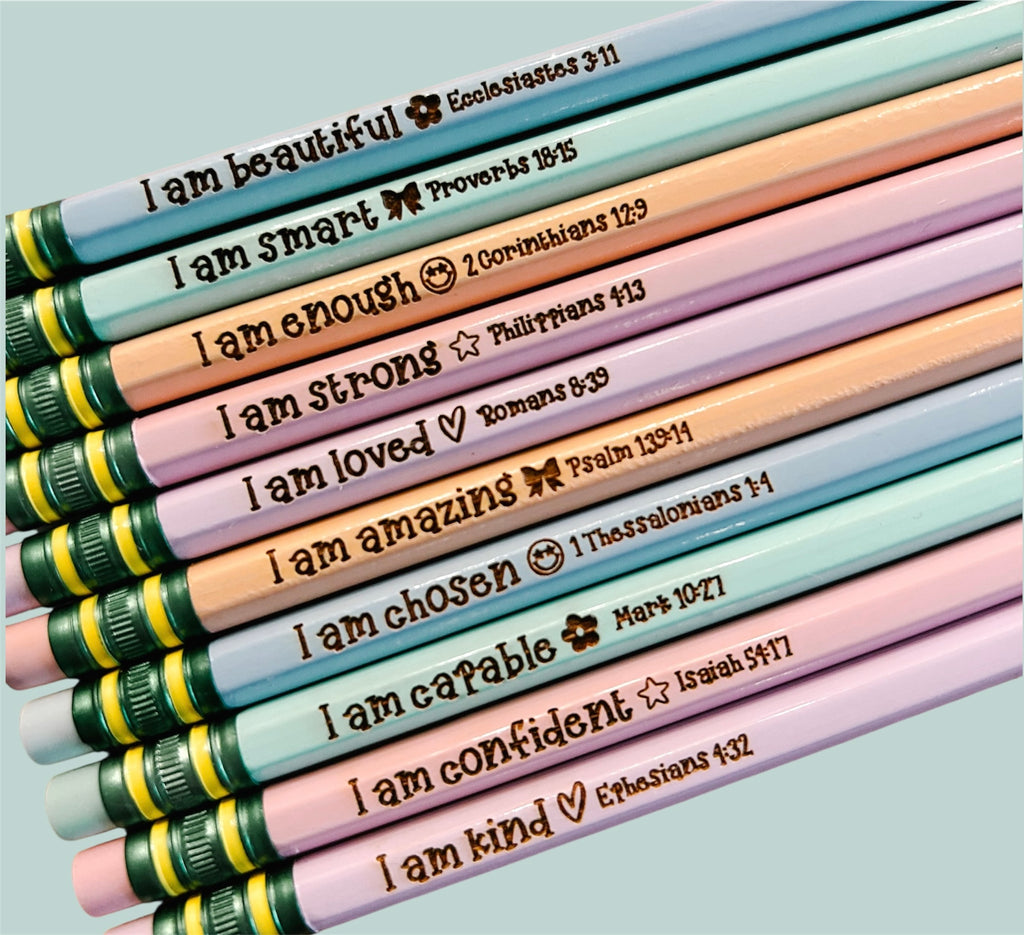 Positive Affirmation Bible Verse Pencils