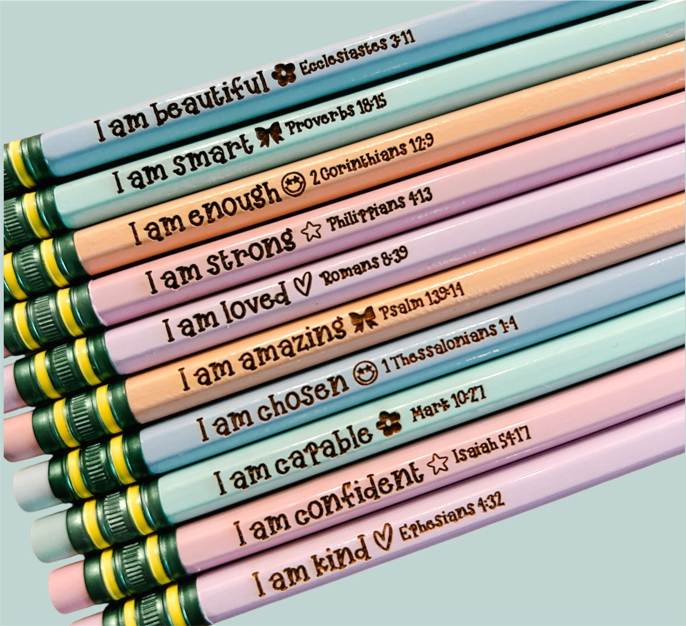 Positive Affirmation Bible Verse Pencils